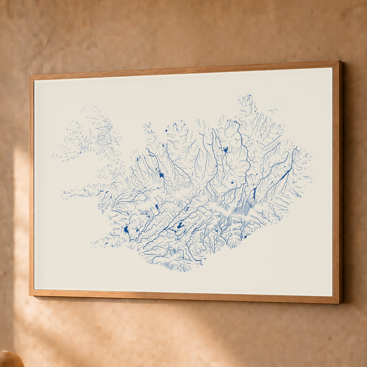 Beautiful Rivers — Islândia — Risografia, Fine art emoldurado · 60 × 80 cm, Natural · Sem margem