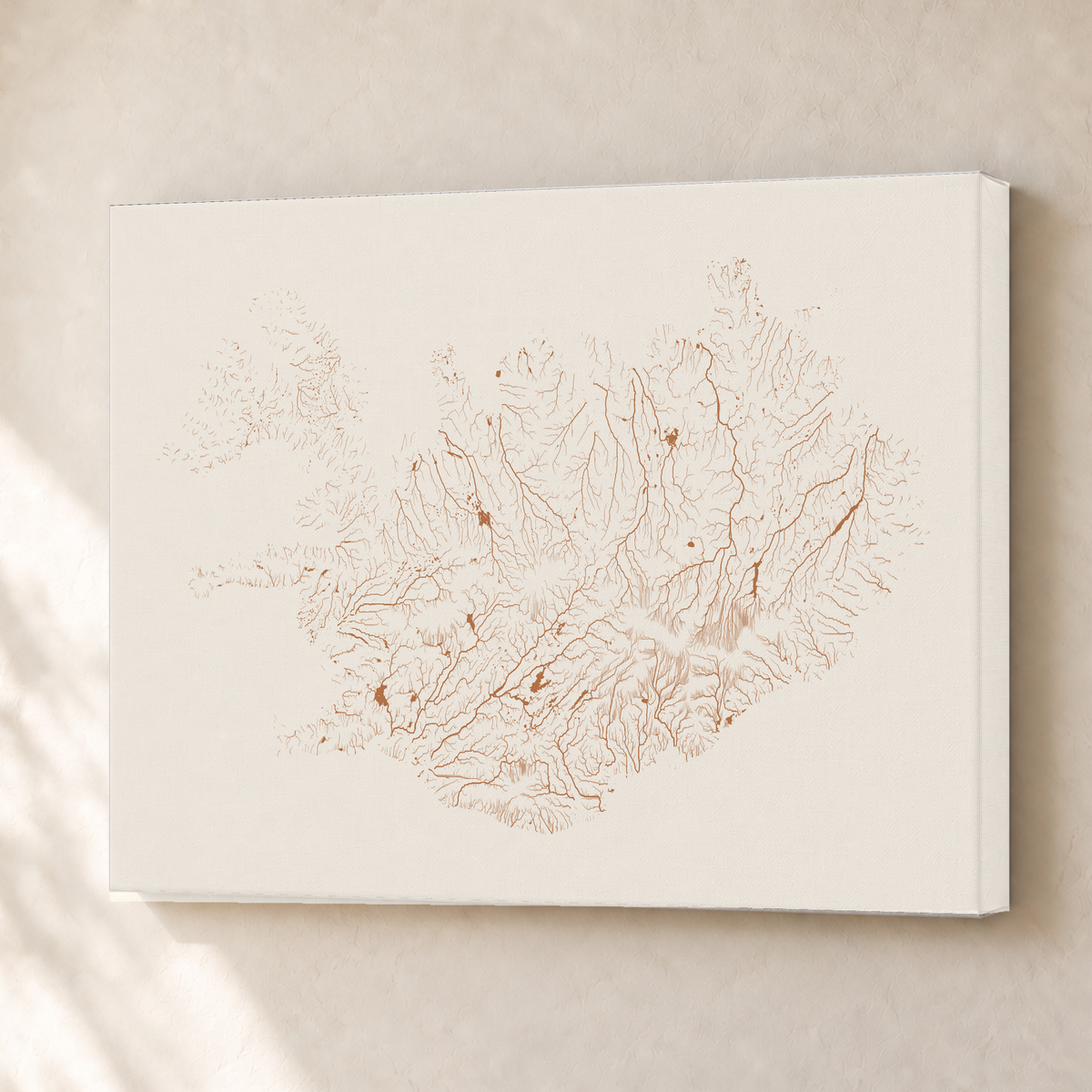 Beautiful Rivers — Islândia — Terracota e areia, Canvas · 30 × 40 cm, Sem margem