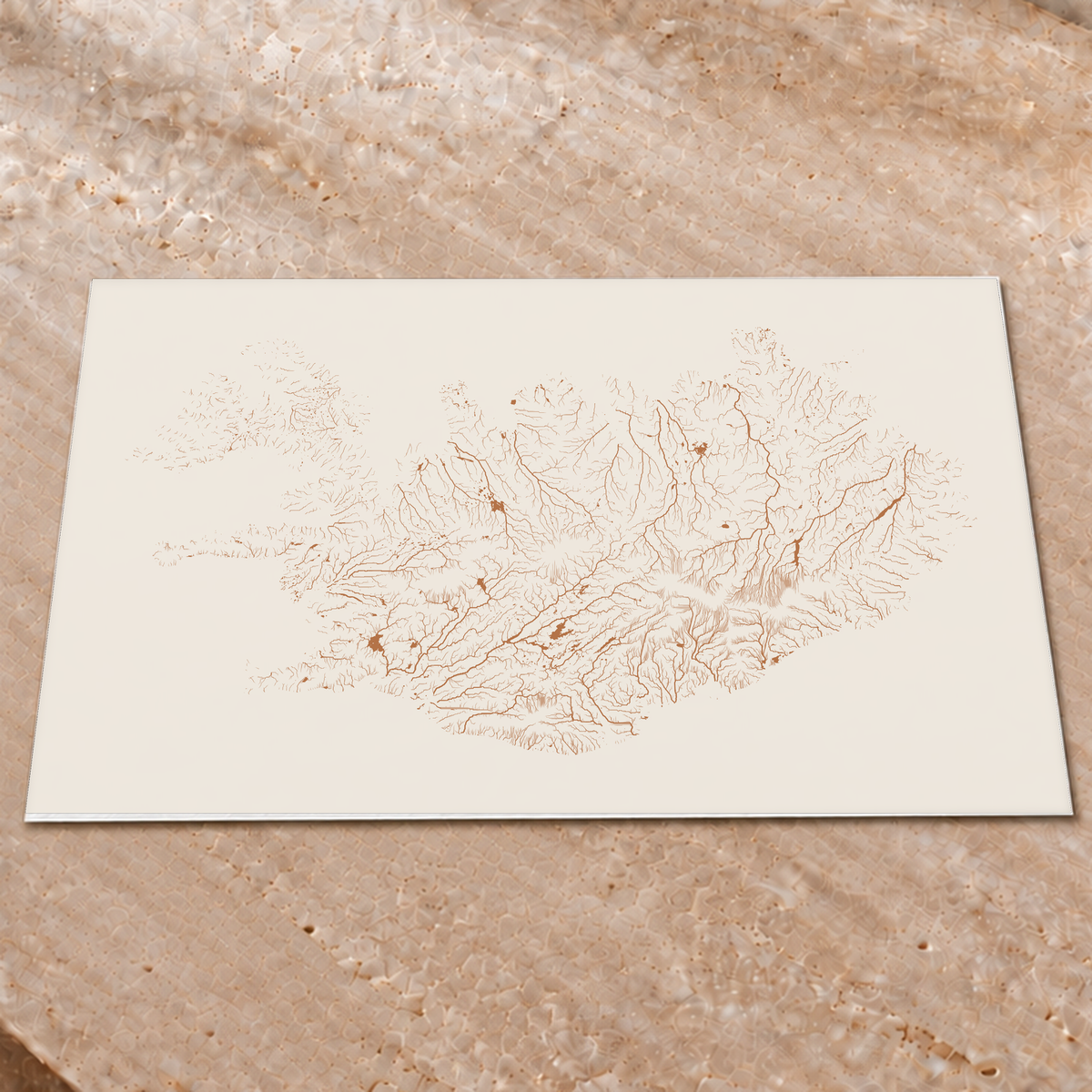 Beautiful Rivers — Islândia — Terracota e areia, Impressão fine art · 60 × 80 cm, Sem margem