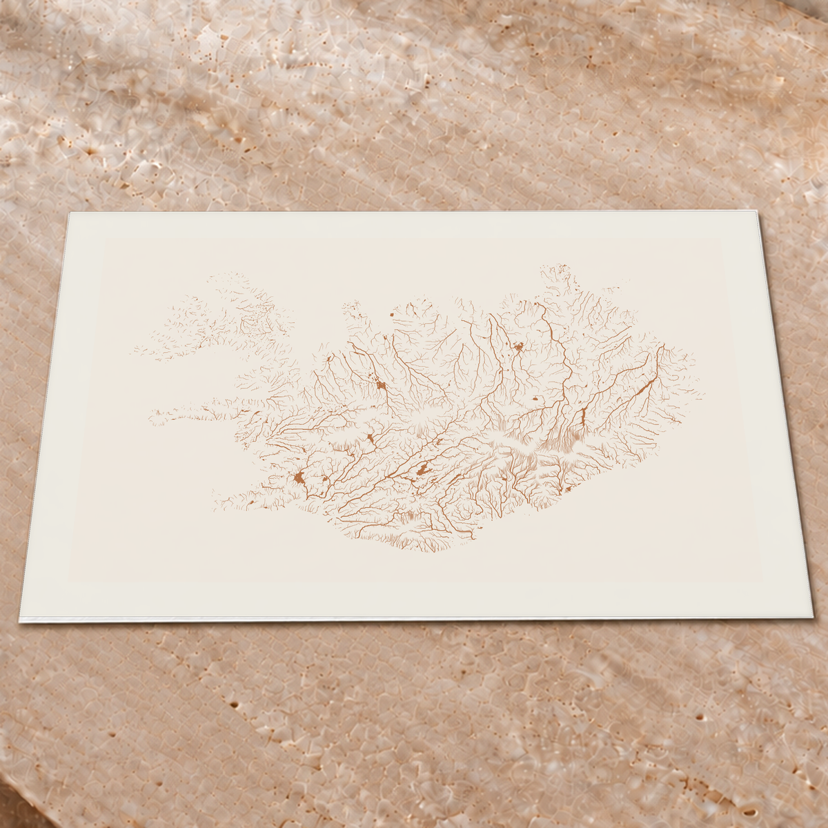 Beautiful Rivers — Islândia — Terracota e areia, Impressão fine art · 60 × 80 cm, Margem branca