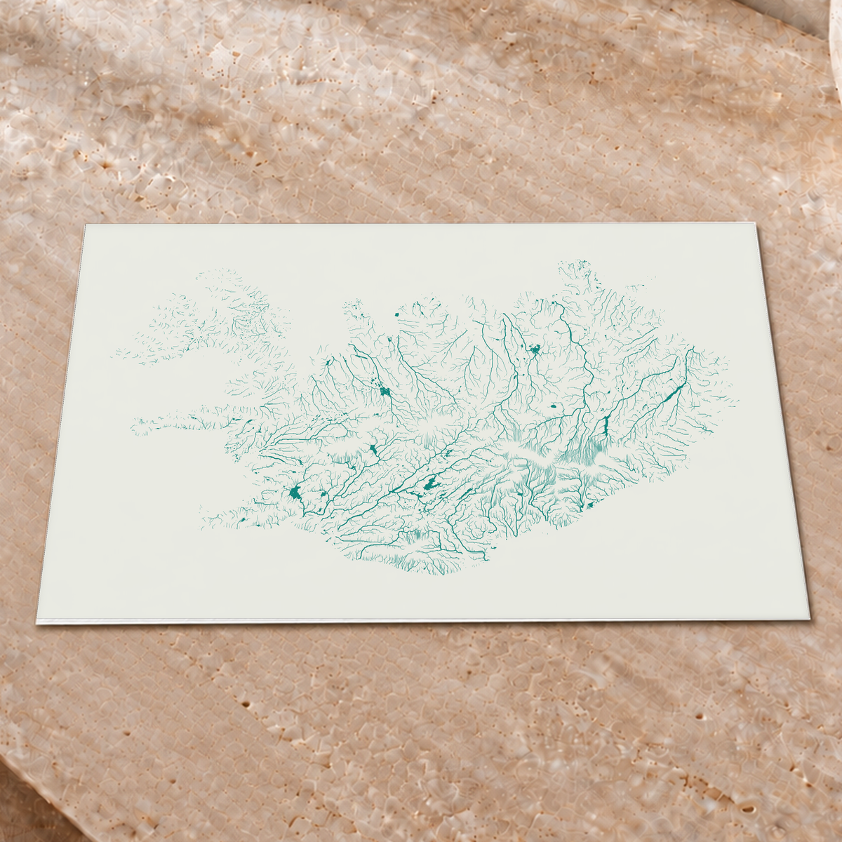 Beautiful Rivers — Islândia — Verde jade e porcelana, Impressão fine art · 30 × 40 cm, Sem margem