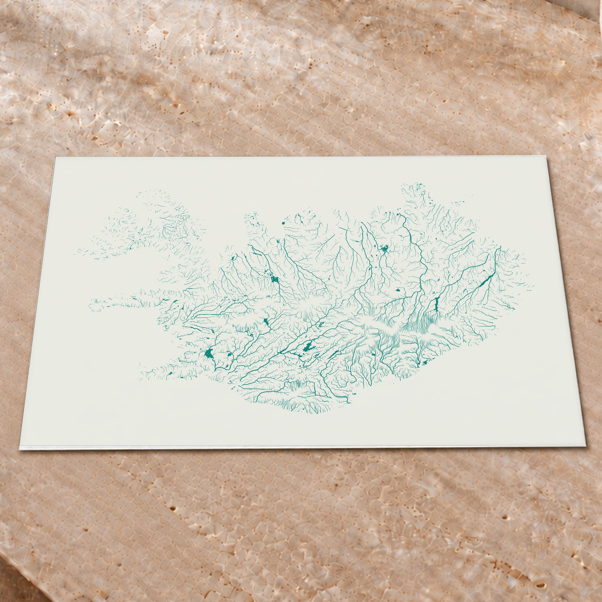 Beautiful Rivers — Islândia — Verde jade e porcelana, Impressão fine art · 45 × 60 cm, Sem margem
