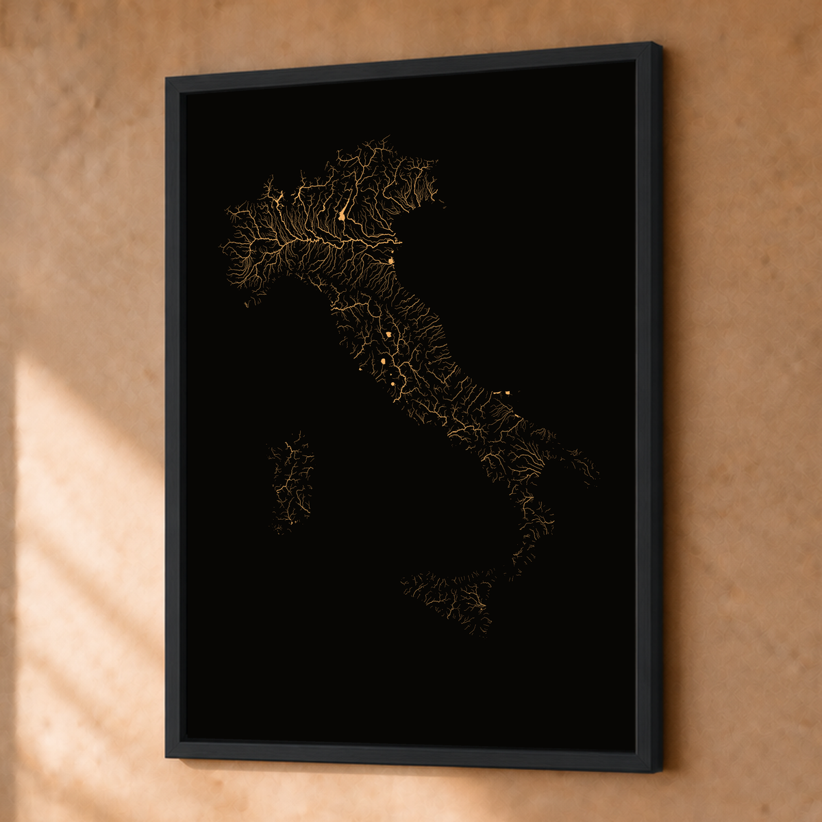 Beautiful Rivers — Itália — Cobre, Fine art emoldurado · 30 × 40 cm, Preto · Sem margem