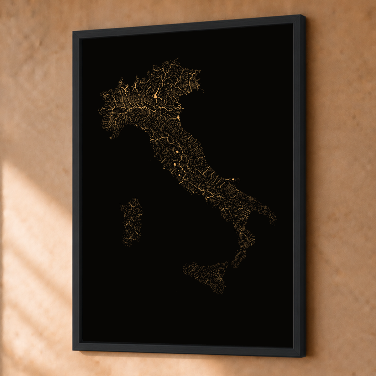 Beautiful Rivers — Itália — Cobre, Fine art emoldurado · 45 × 60 cm, Preto · Sem margem