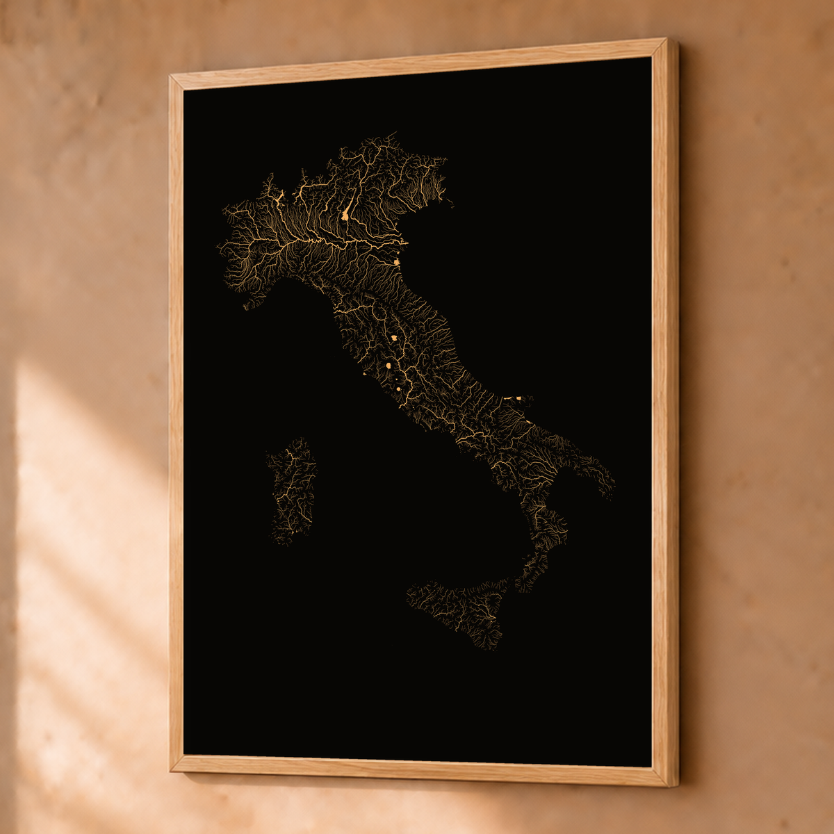 Beautiful Rivers — Itália — Cobre, Fine art emoldurado · 45 × 60 cm, Natural · Sem margem