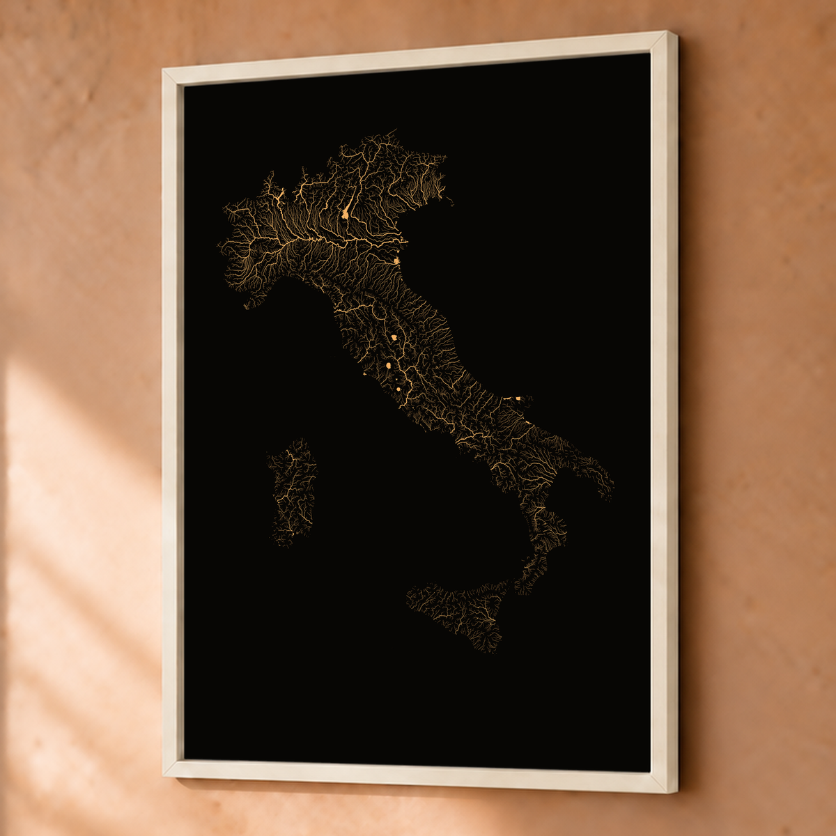 Beautiful Rivers — Itália — Cobre, Fine art emoldurado · 45 × 60 cm, Branco · Sem margem