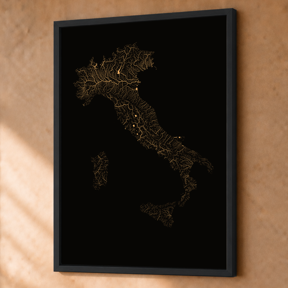 Beautiful Rivers — Itália — Cobre, Fine art emoldurado · 60 × 80 cm, Preto · Sem margem