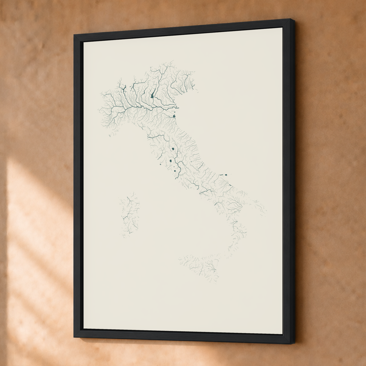Beautiful Rivers — Itália — Natural e luminosa, Fine art emoldurado · 30 × 40 cm, Preto · Sem margem