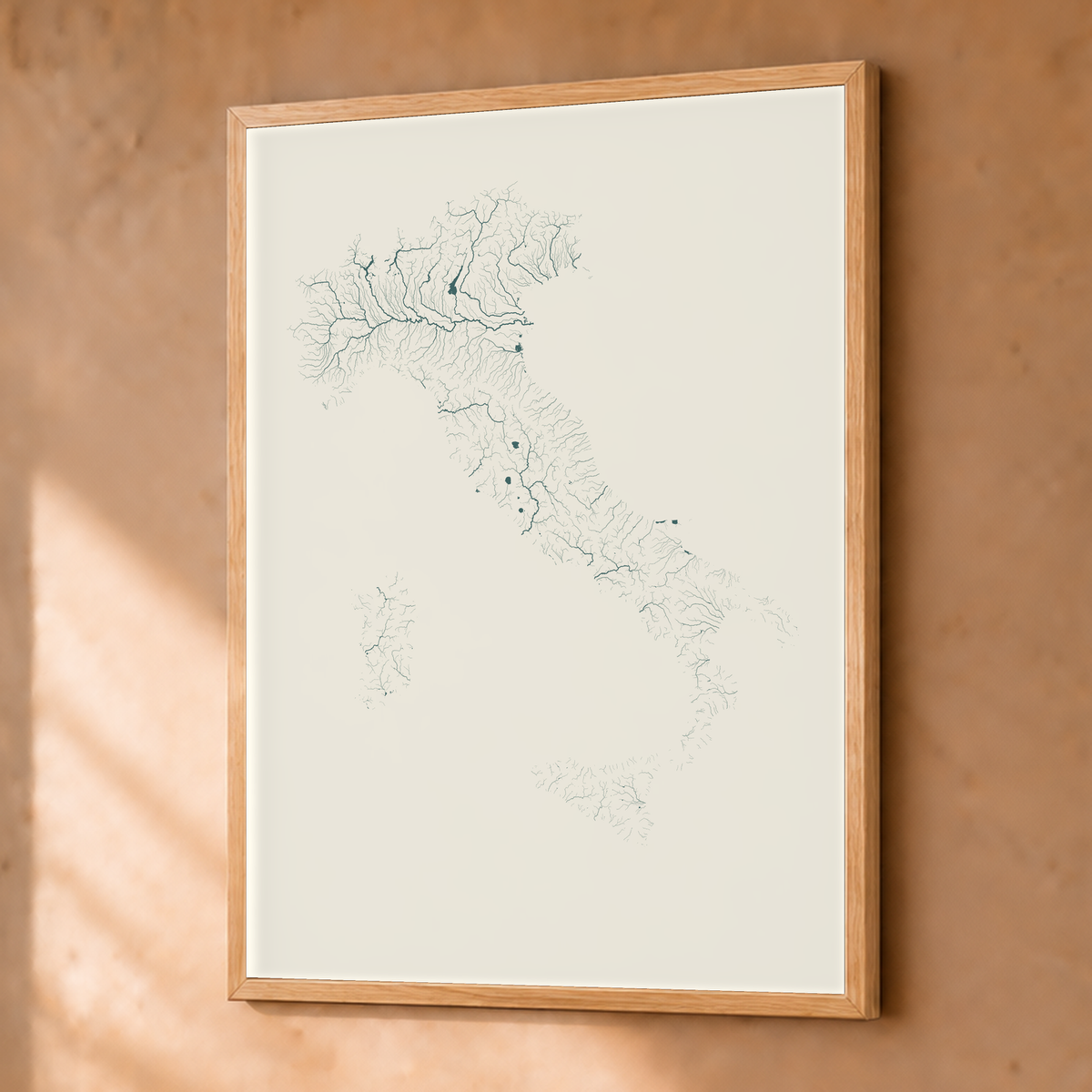 Beautiful Rivers — Itália — Natural e luminosa, Fine art emoldurado · 30 × 40 cm, Natural · Sem margem