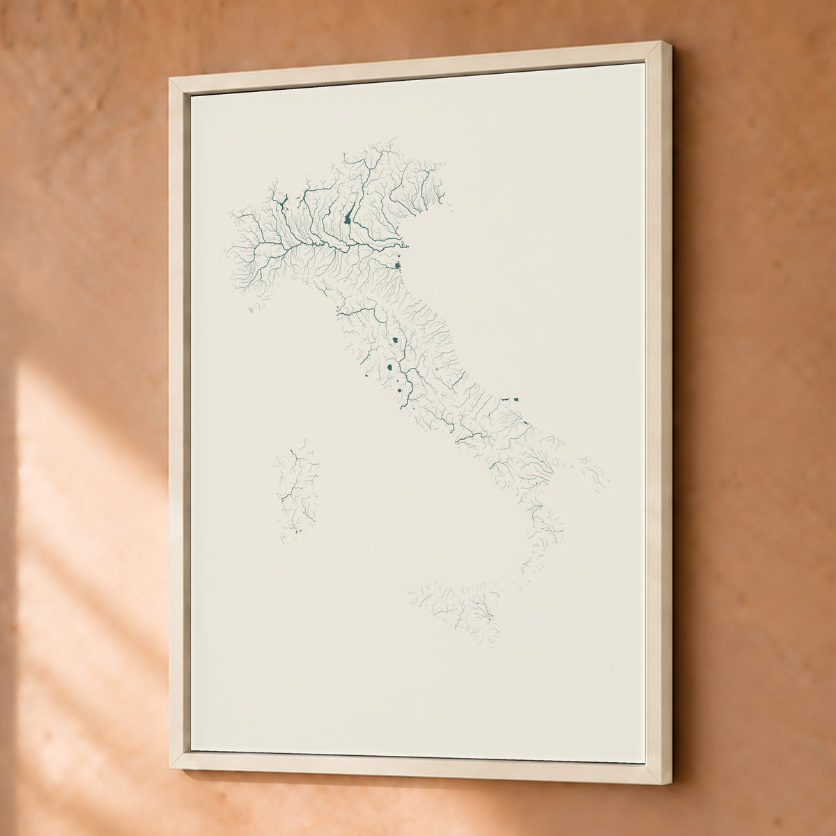 Beautiful Rivers — Itália — Natural e luminosa, Fine art emoldurado · 30 × 40 cm, Branco · Sem margem
