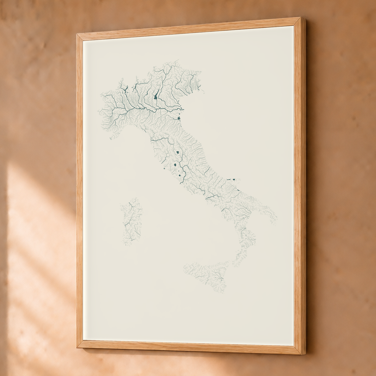 Beautiful Rivers — Itália — Natural e luminosa, Fine art emoldurado · 45 × 60 cm, Natural · Sem margem