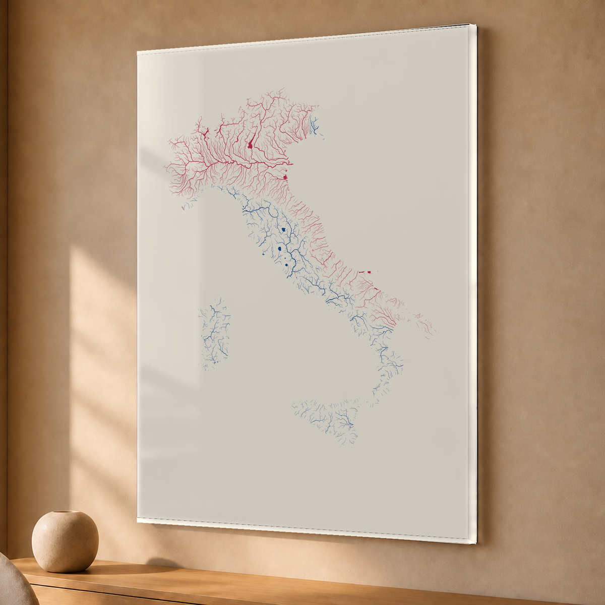 Beautiful Rivers — Itália — Risografia, Acrílico · 30 × 40 cm, Sem margem