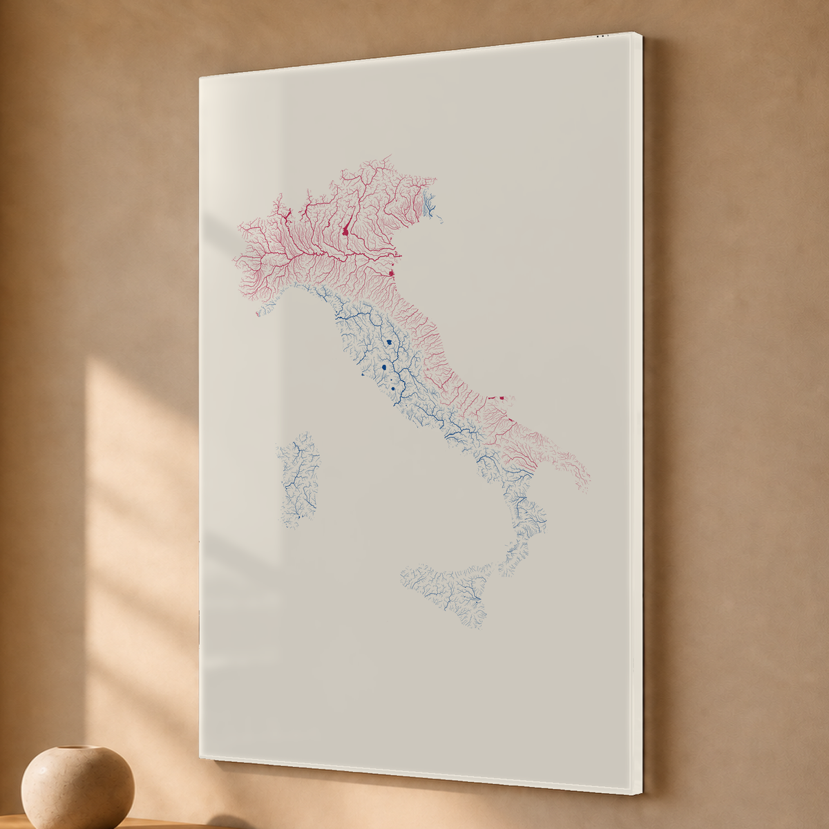 Beautiful Rivers — Itália — Risografia, Acrílico · 40 × 60 cm, Sem margem