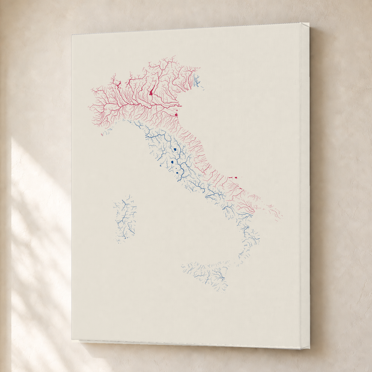 Beautiful Rivers — Itália — Risografia, Canvas · 30 × 40 cm, Sem margem