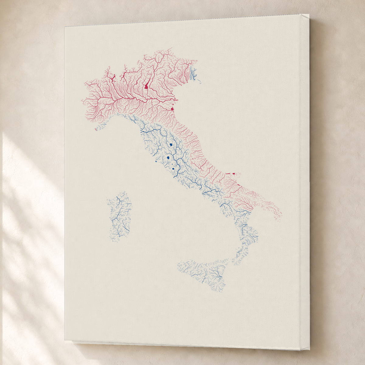 Beautiful Rivers — Itália — Risografia, Canvas · 60 × 80 cm, Sem margem