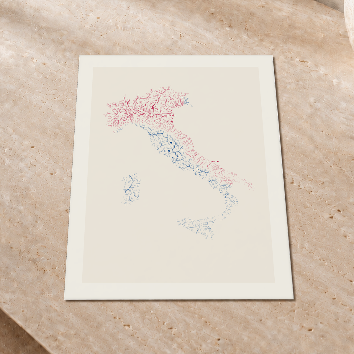 Beautiful Rivers — Itália — Risografia, Impressão fine art · 30 × 40 cm, Margem branca