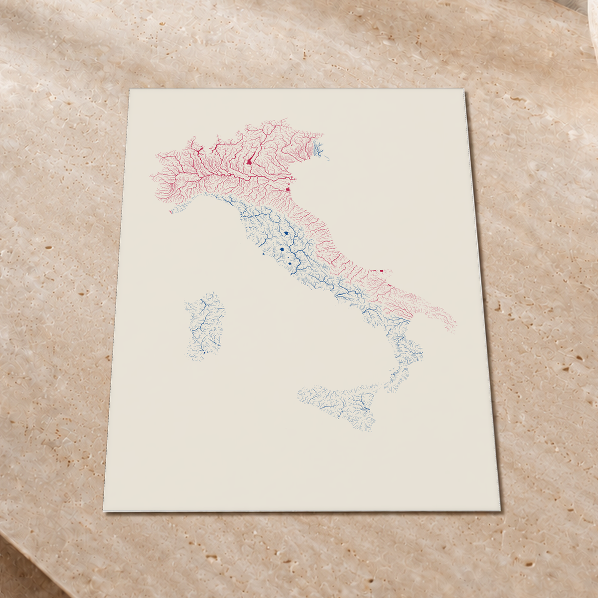 Beautiful Rivers — Itália — Risografia, Impressão fine art · 45 × 60 cm, Sem margem