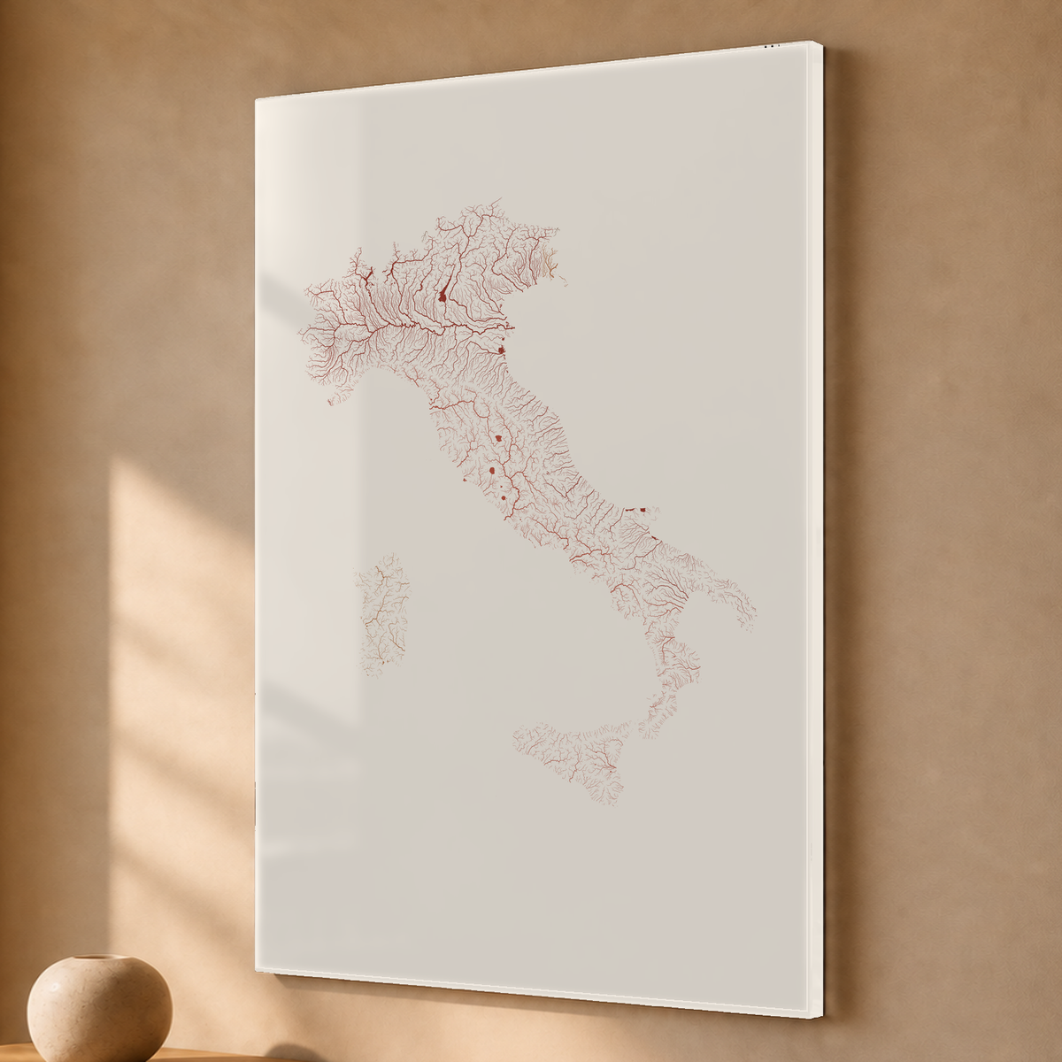 Beautiful Rivers — Itália — Terracota e areia, Acrílico · 40 × 60 cm, Sem margem