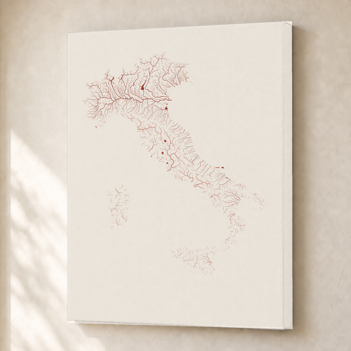 Beautiful Rivers — Itália — Terracota e areia, Canvas · 30 × 40 cm, Sem margem