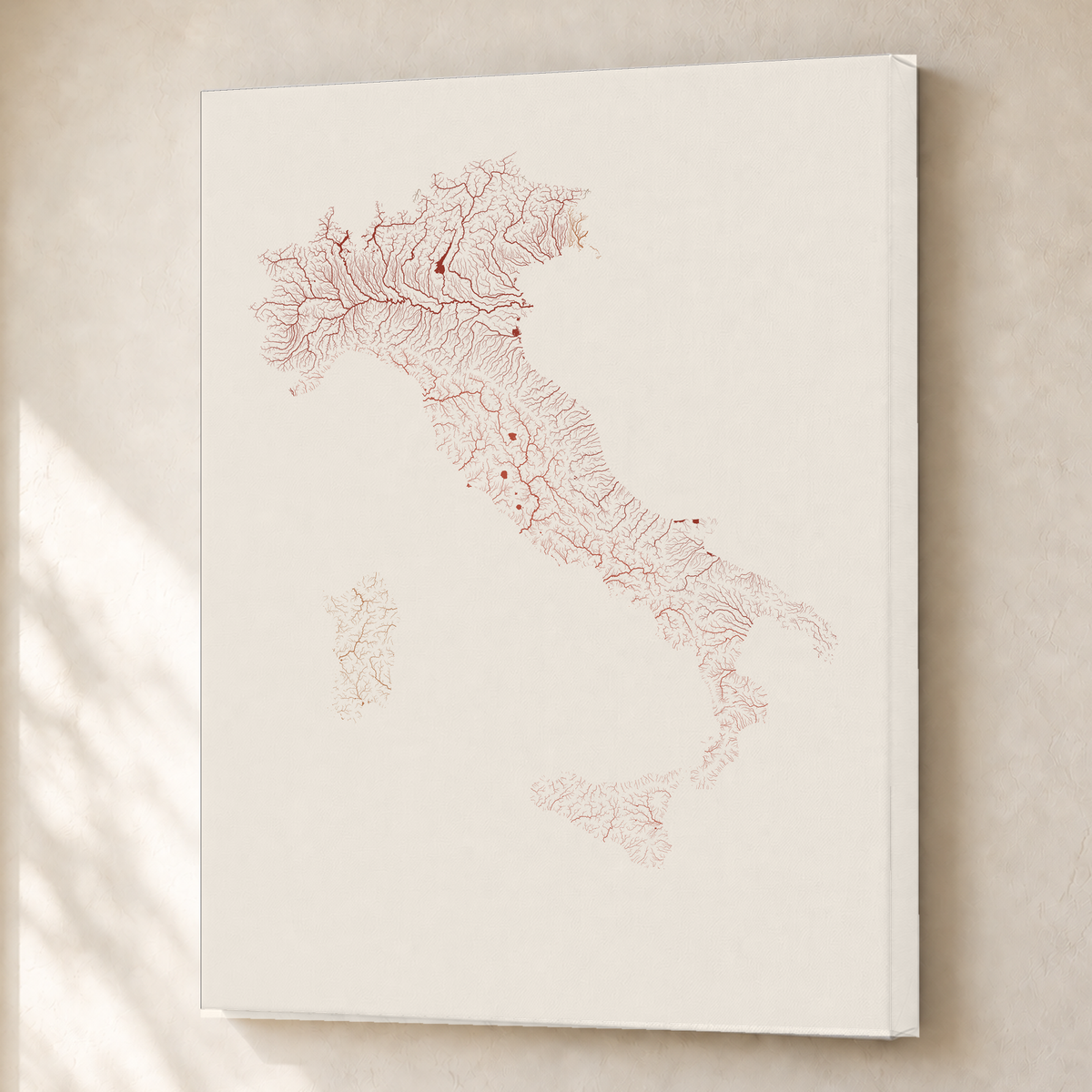 Beautiful Rivers — Itália — Terracota e areia, Canvas · 45 × 60 cm, Sem margem