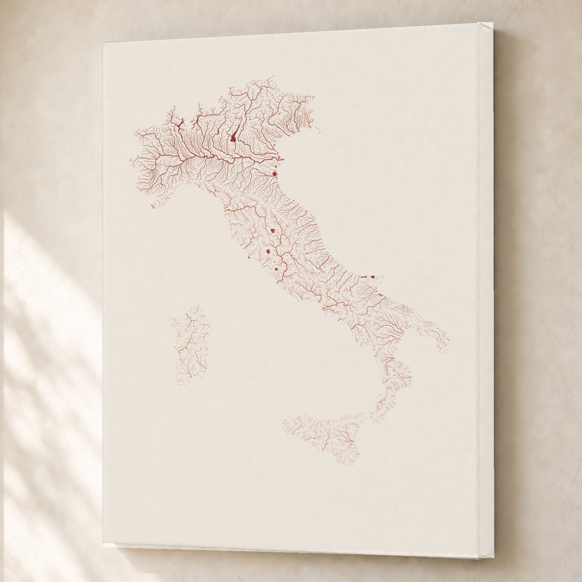 Beautiful Rivers — Itália — Terracota e areia, Canvas · 60 × 80 cm, Sem margem
