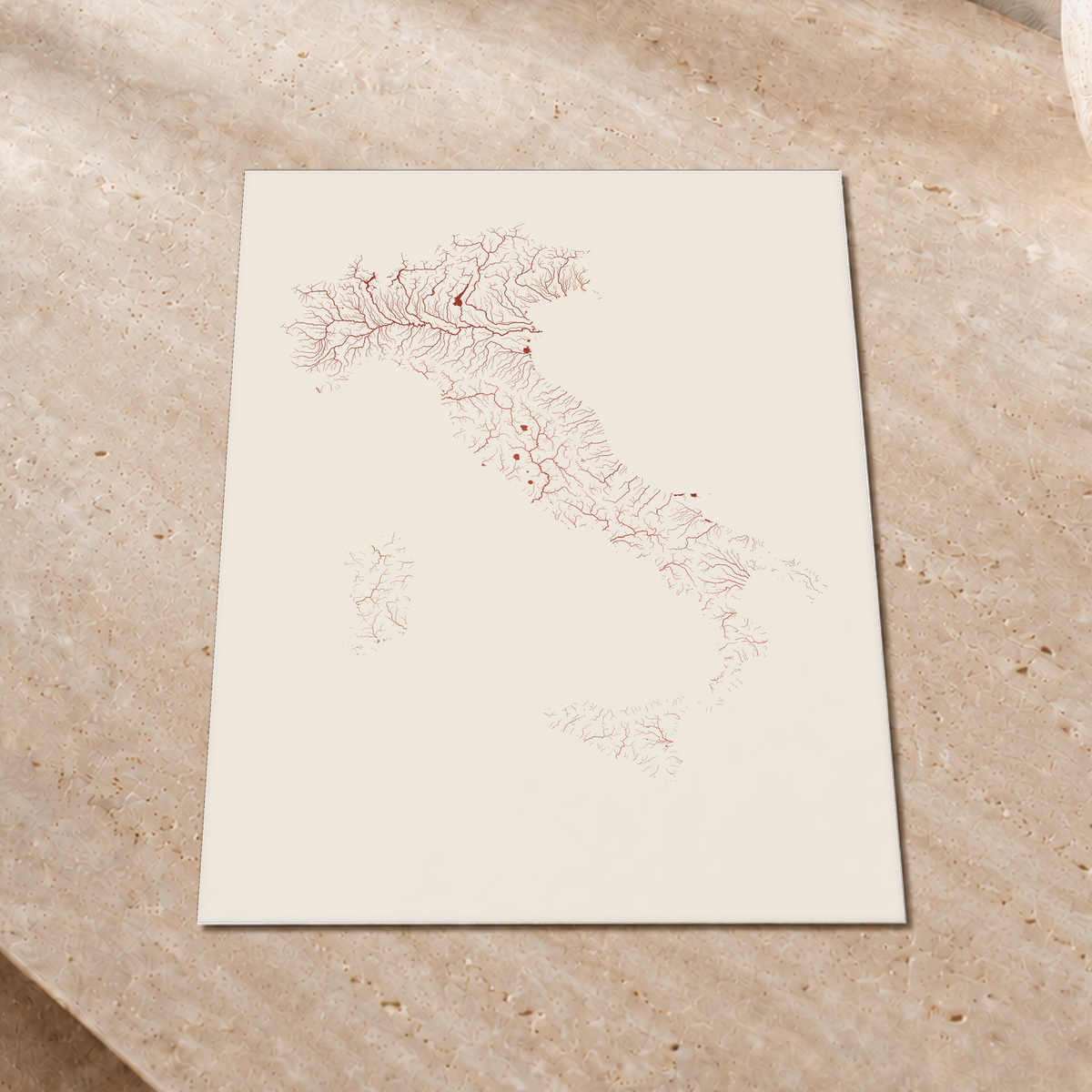 Beautiful Rivers — Itália — Terracota e areia, Impressão fine art · 30 × 40 cm, Sem margem