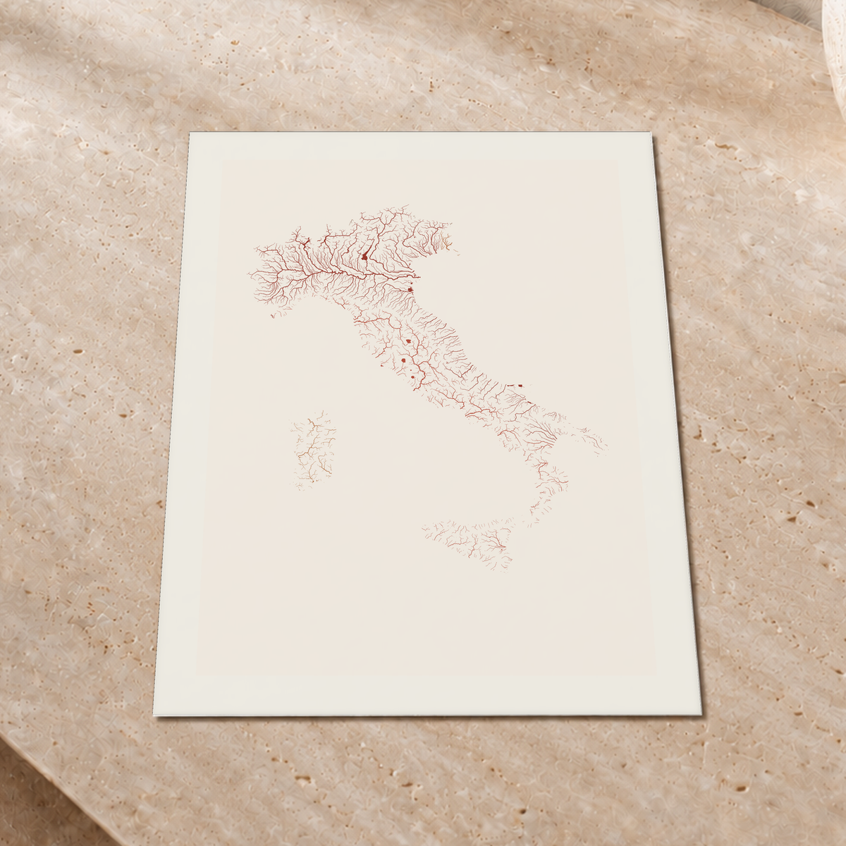 Beautiful Rivers — Itália — Terracota e areia, Impressão fine art · 30 × 40 cm, Margem branca