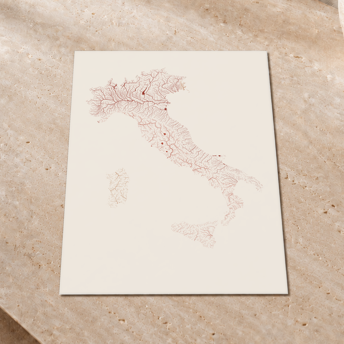Beautiful Rivers — Itália — Terracota e areia, Impressão fine art · 45 × 60 cm, Sem margem