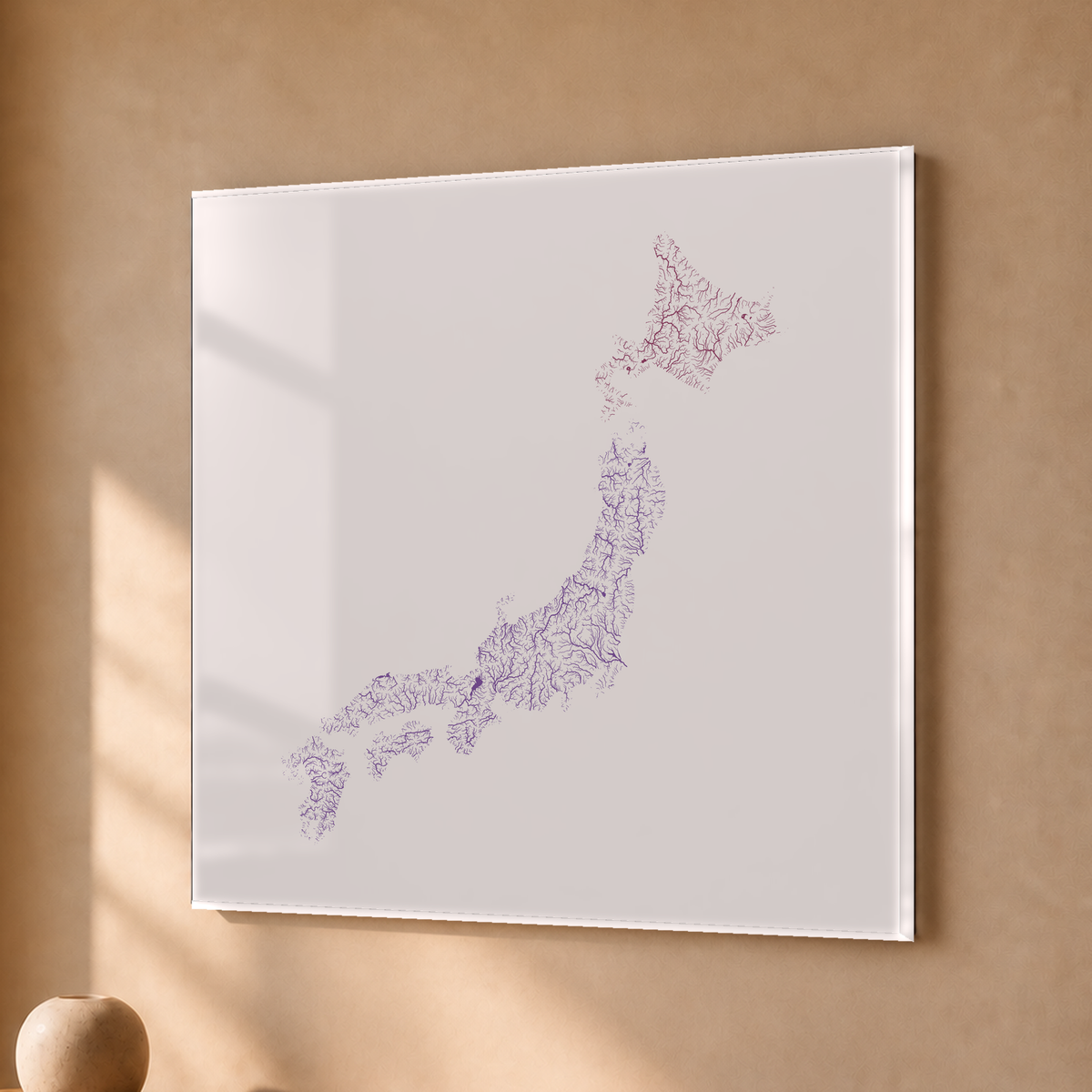 Beautiful Rivers — Japão — Ameixa e rosé, Acrílico · 30 × 30 cm, Sem margem