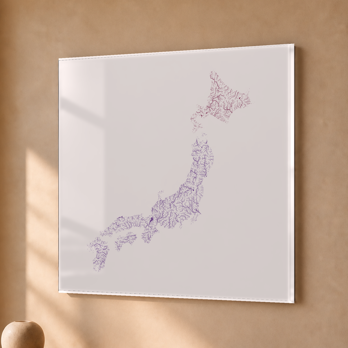Beautiful Rivers — Japão — Ameixa e rosé, Acrílico · 50 × 50 cm, Sem margem