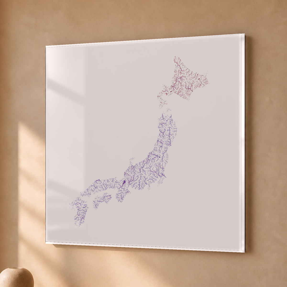Beautiful Rivers — Japão — Ameixa e rosé, Acrílico · 76 × 76 cm, Sem margem