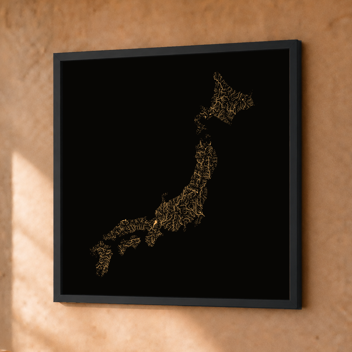 Beautiful Rivers — Japão — Cobre, Fine art emoldurado · 30 × 30 cm, Preto · Sem margem