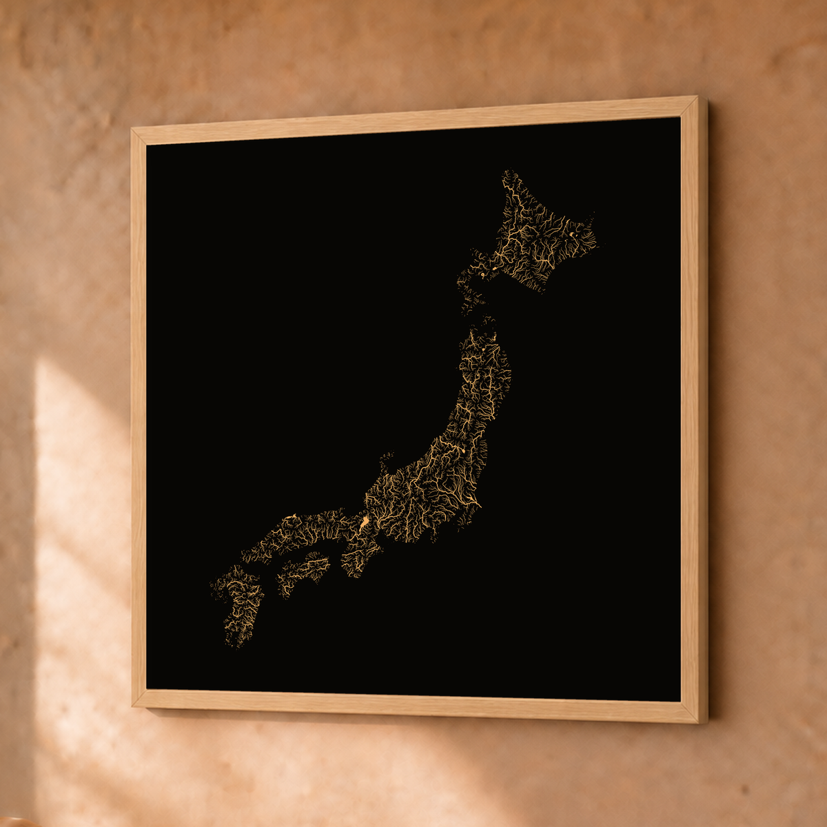 Beautiful Rivers — Japão — Cobre, Fine art emoldurado · 30 × 30 cm, Natural · Sem margem