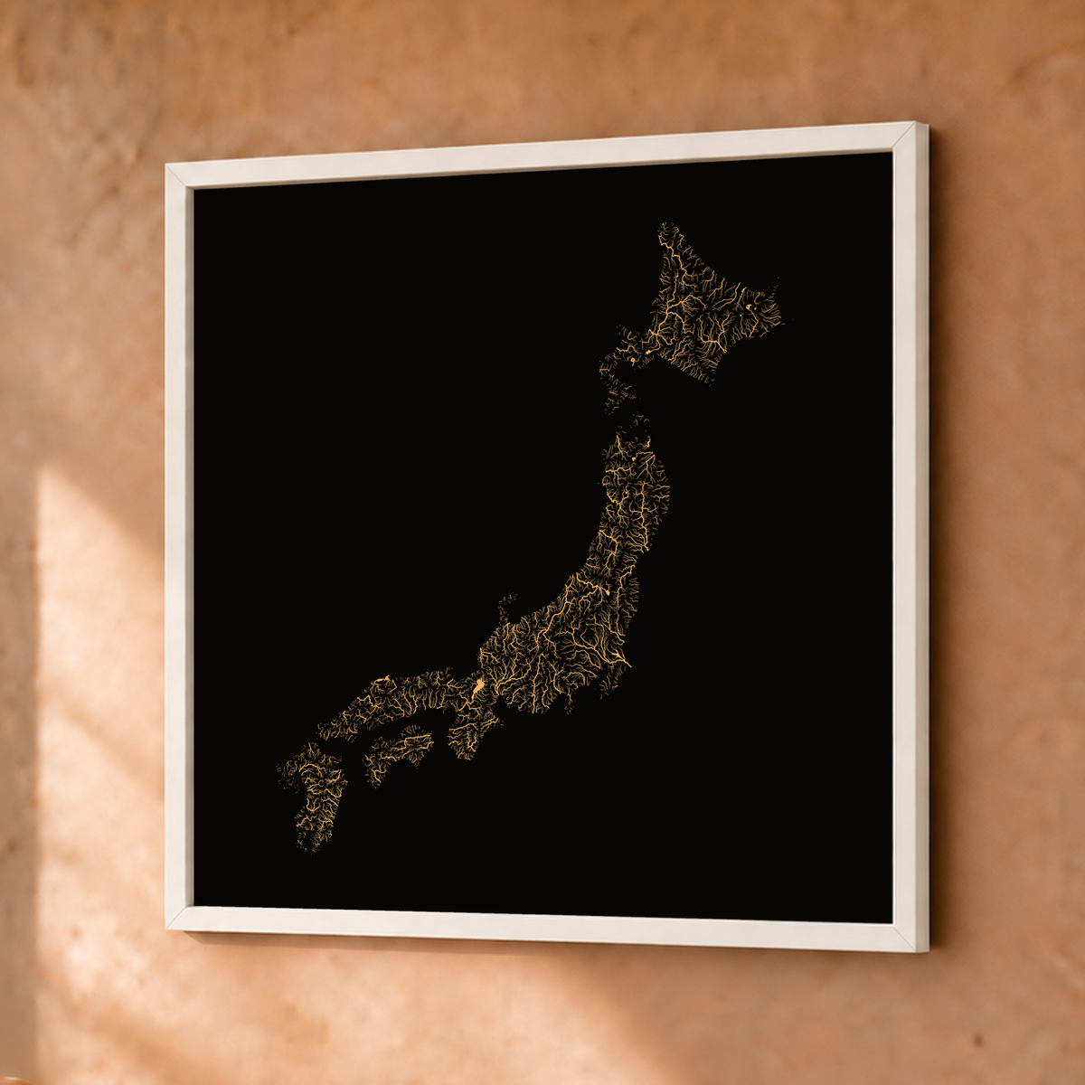 Beautiful Rivers — Japão — Cobre, Fine art emoldurado · 30 × 30 cm, Branco · Sem margem