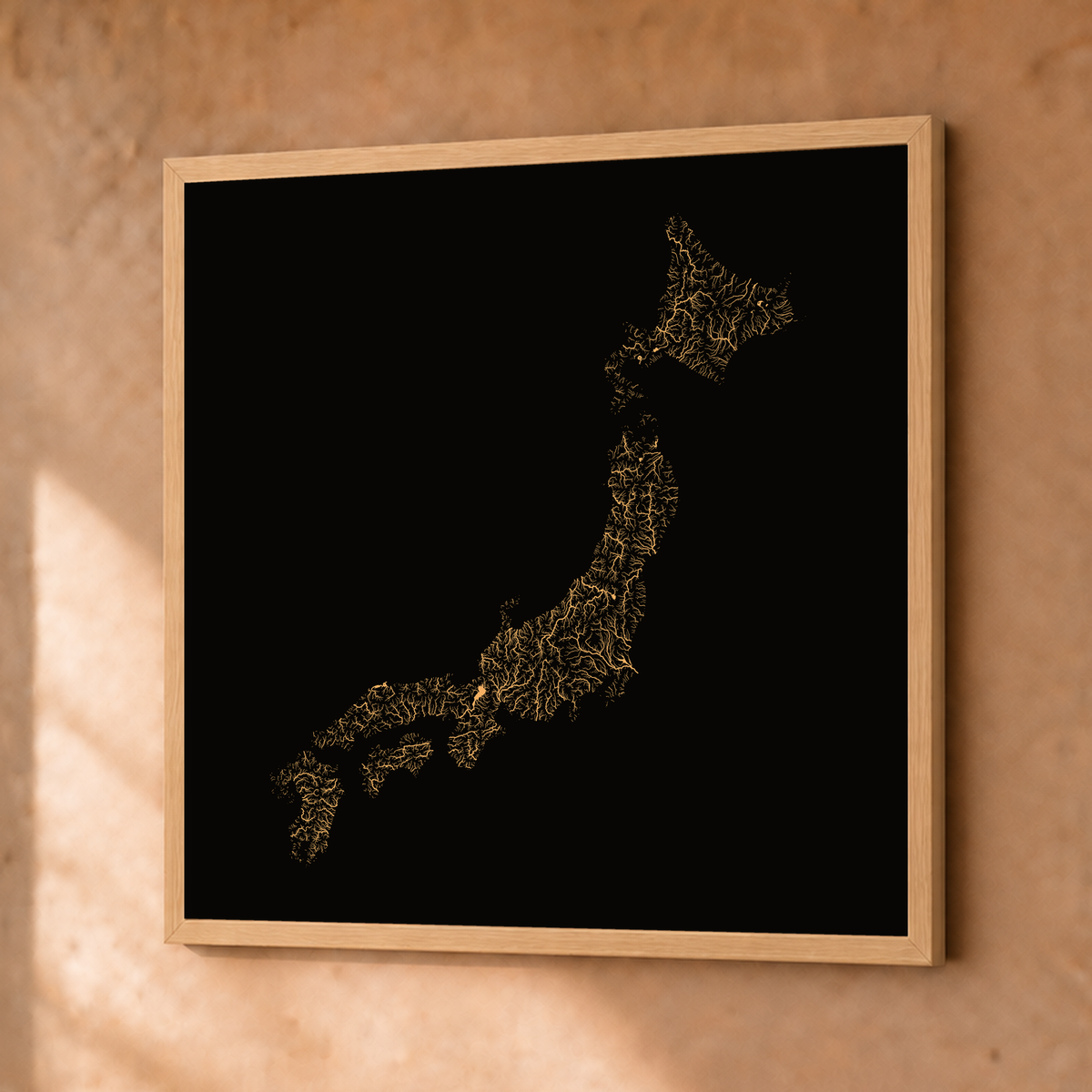 Beautiful Rivers — Japão — Cobre, Fine art emoldurado · 50 × 50 cm, Natural · Sem margem