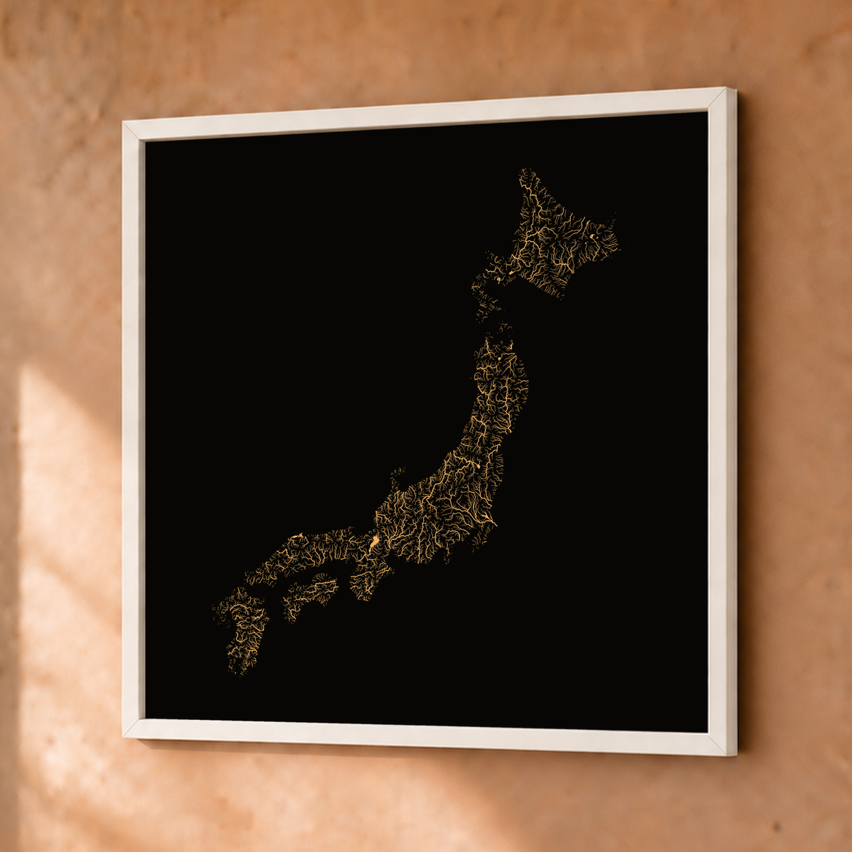 Beautiful Rivers — Japão — Cobre, Fine art emoldurado · 50 × 50 cm, Branco · Sem margem
