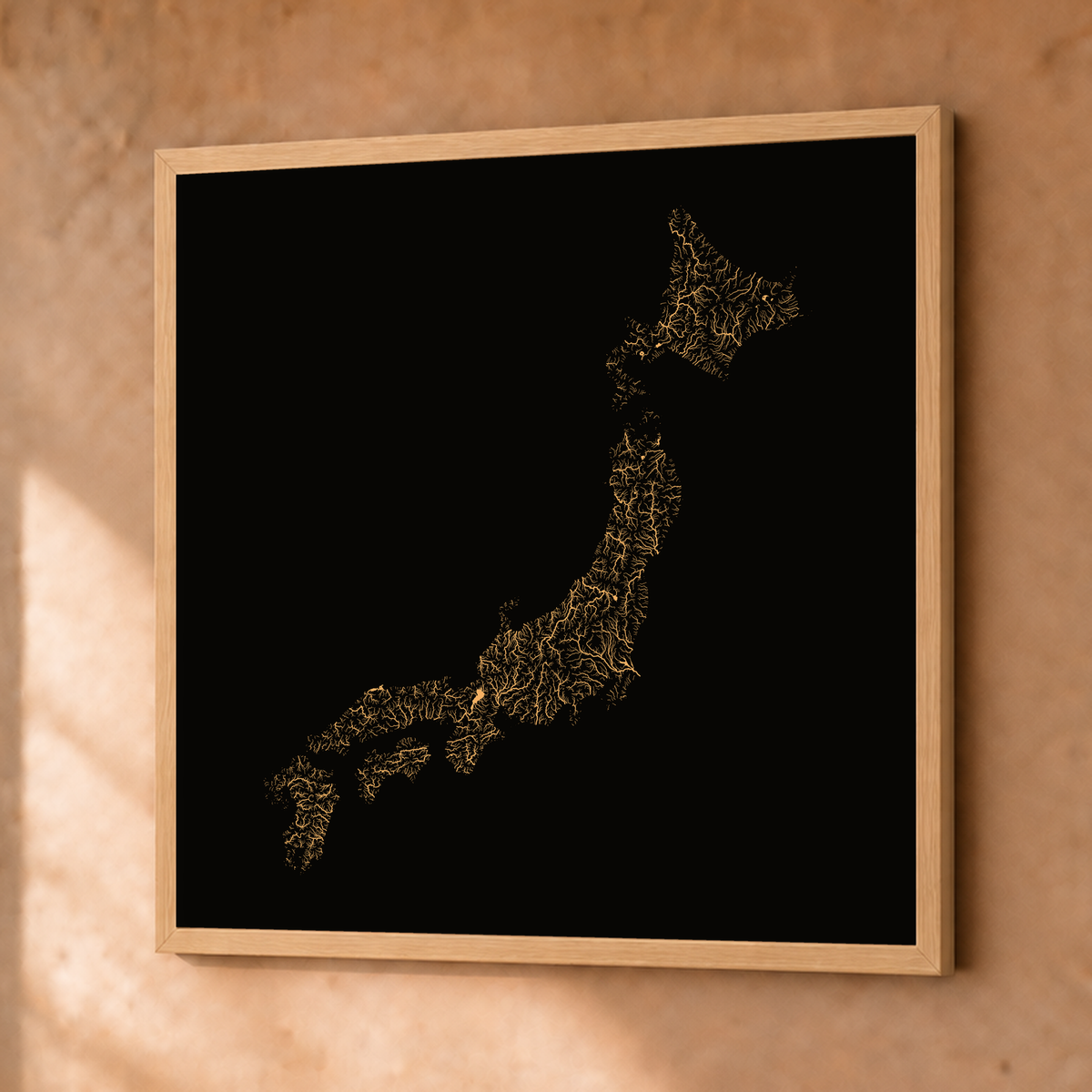 Beautiful Rivers — Japão — Cobre, Fine art emoldurado · 76 × 76 cm, Natural · Sem margem