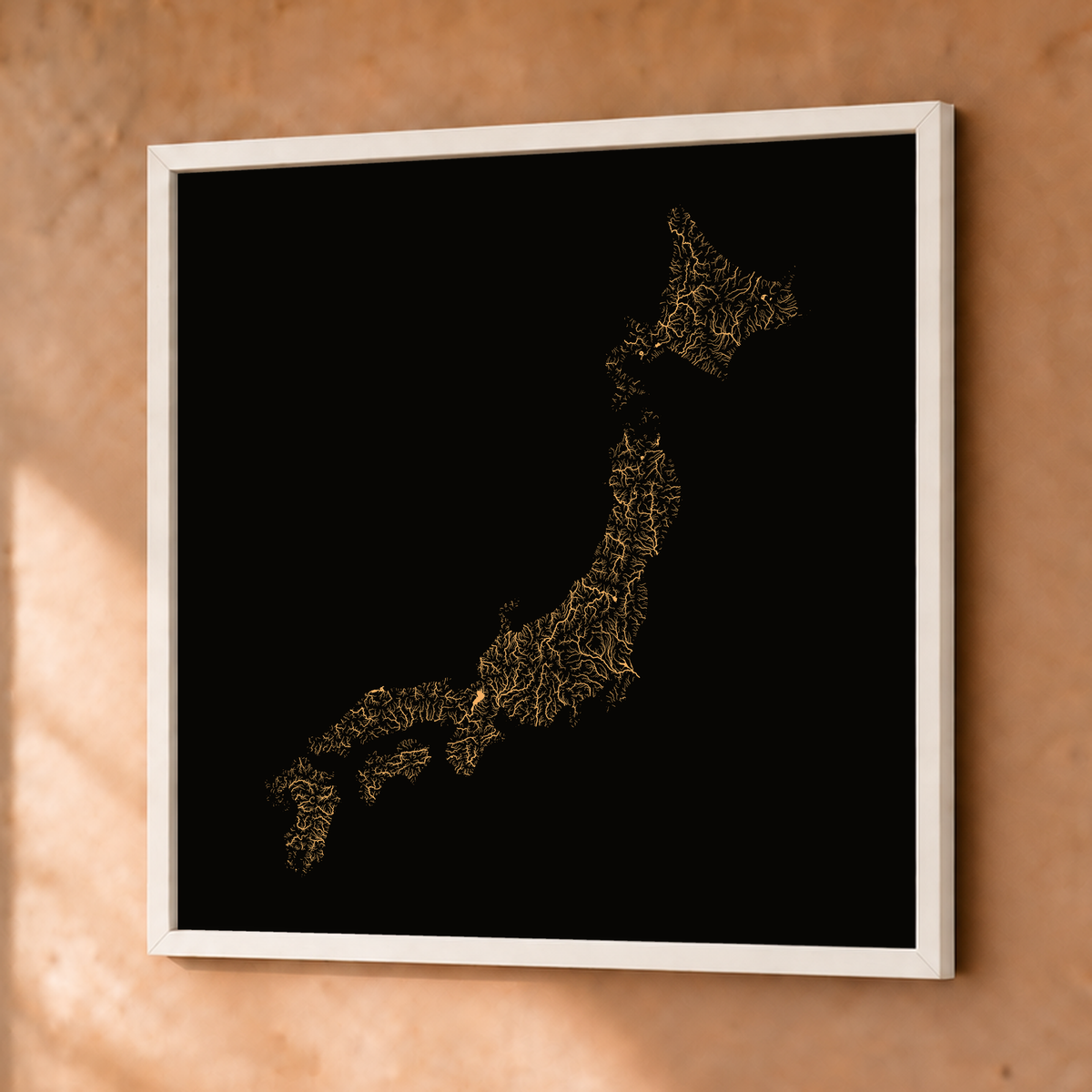 Beautiful Rivers — Japão — Cobre, Fine art emoldurado · 76 × 76 cm, Branco · Sem margem