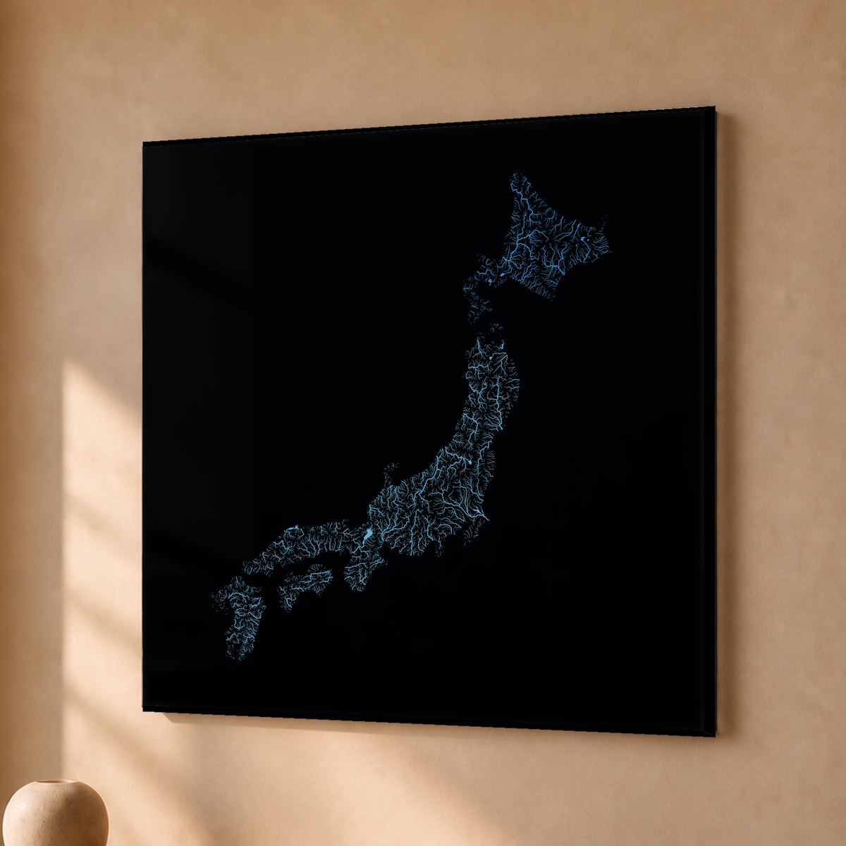 Beautiful Rivers — Japão — Neon hidrográfico, Acrílico · 50 × 50 cm, Sem margem