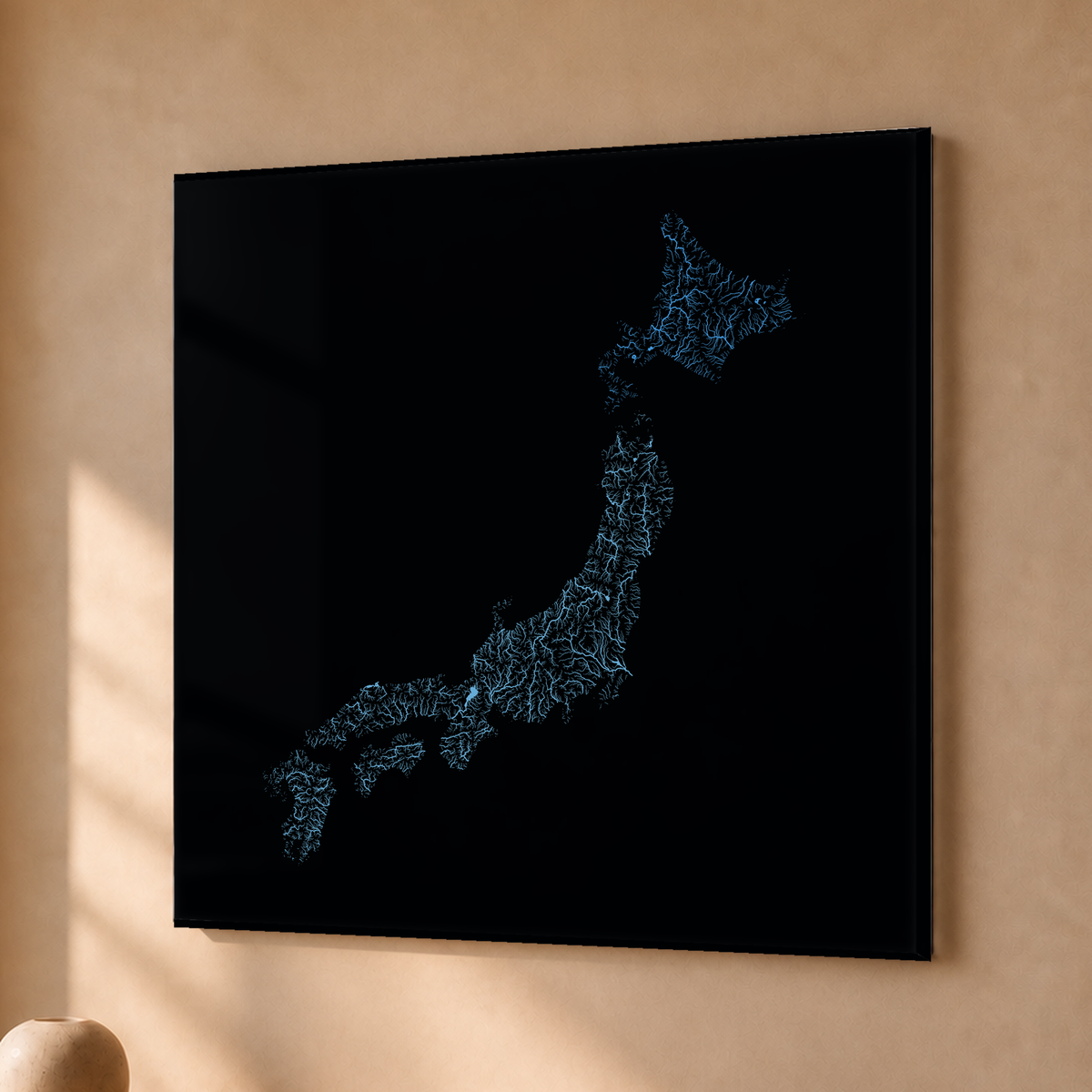 Beautiful Rivers — Japão — Neon hidrográfico, Acrílico · 76 × 76 cm, Sem margem