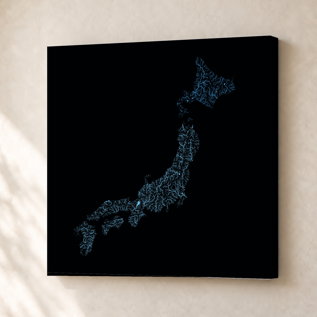 Beautiful Rivers — Japão — Neon hidrográfico, Canvas · 30 × 30 cm, Sem margem