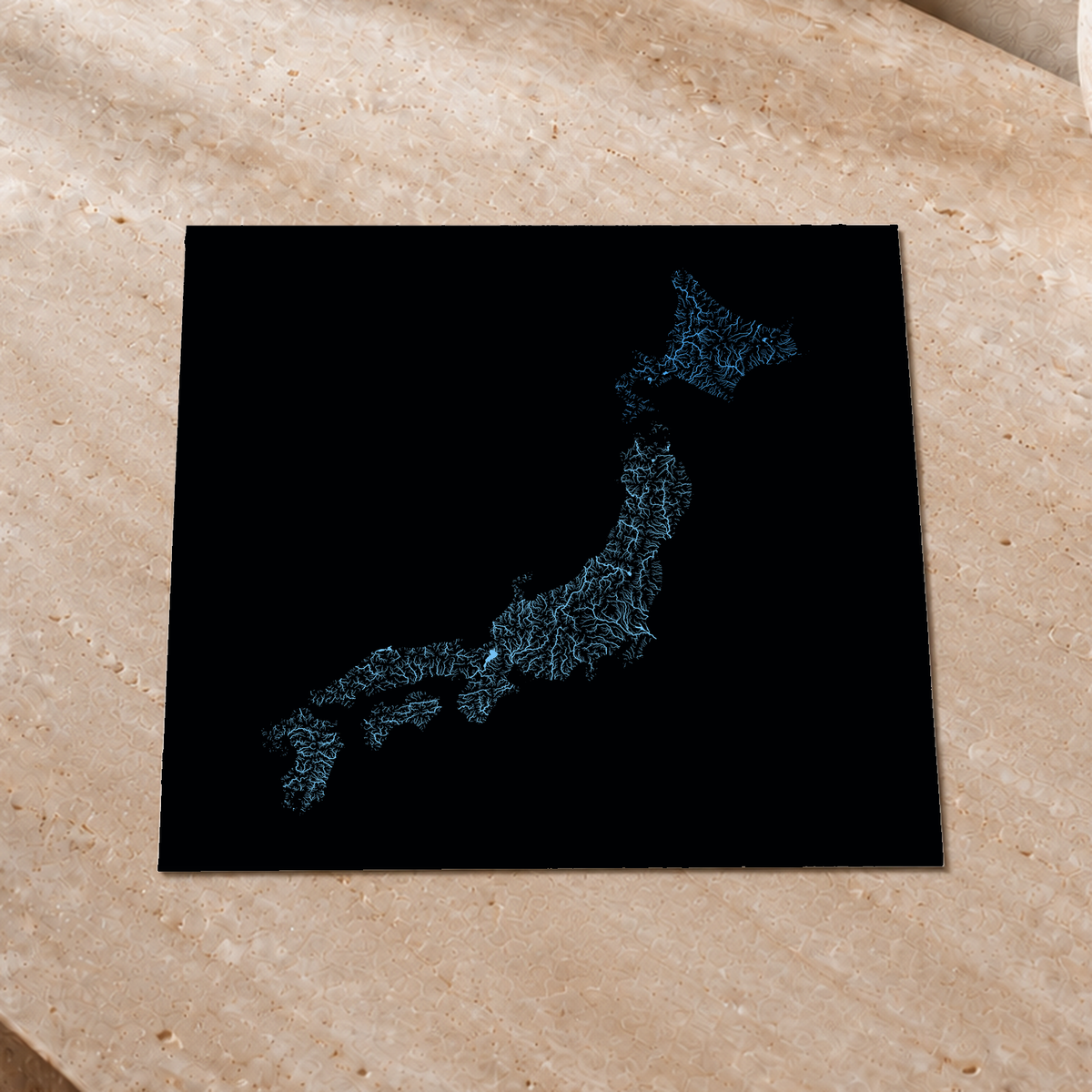 Beautiful Rivers — Japão — Neon hidrográfico, Impressão fine art · 30 × 30 cm, Sem margem
