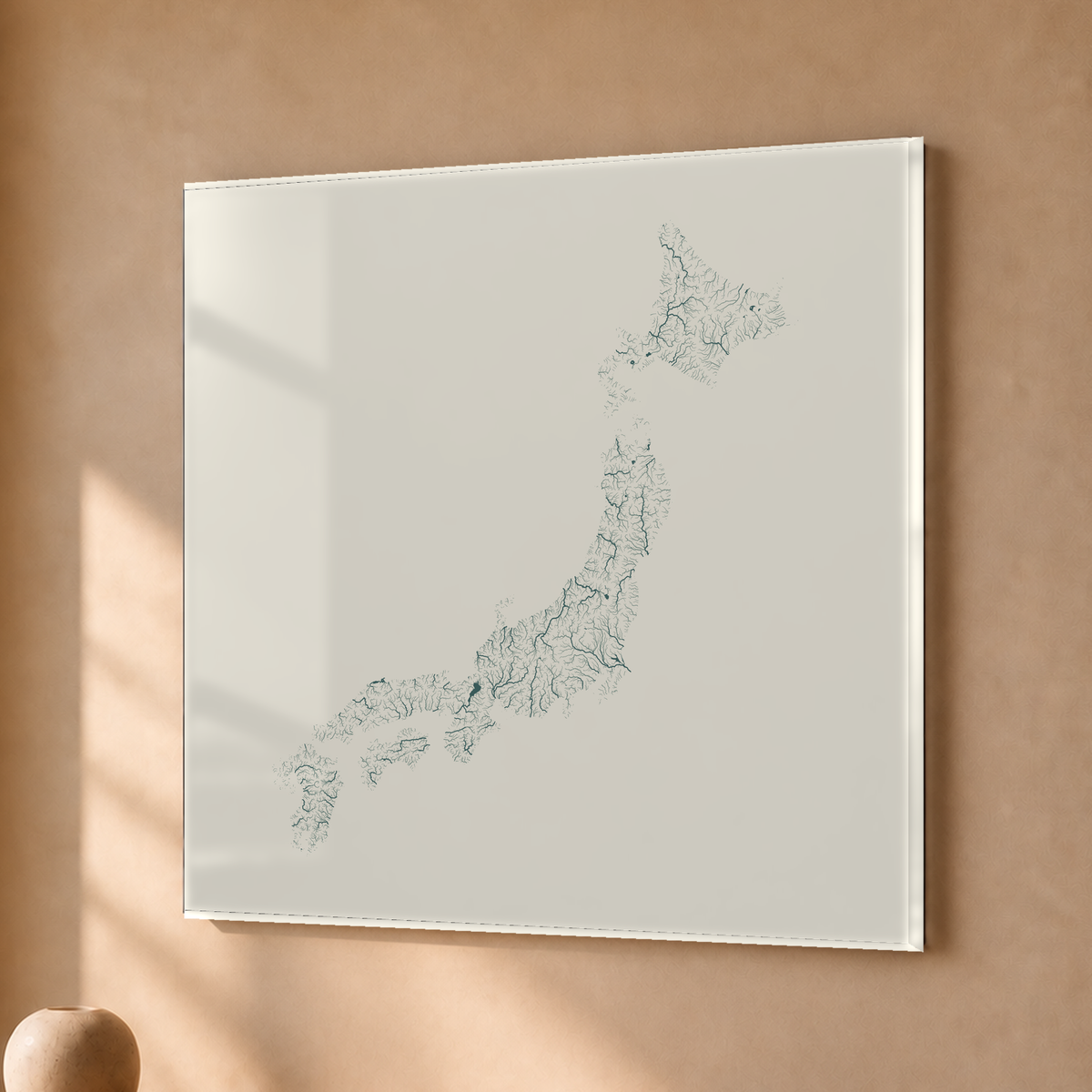 Beautiful Rivers — Japão — Natural e luminosa, Acrílico · 50 × 50 cm, Sem margem