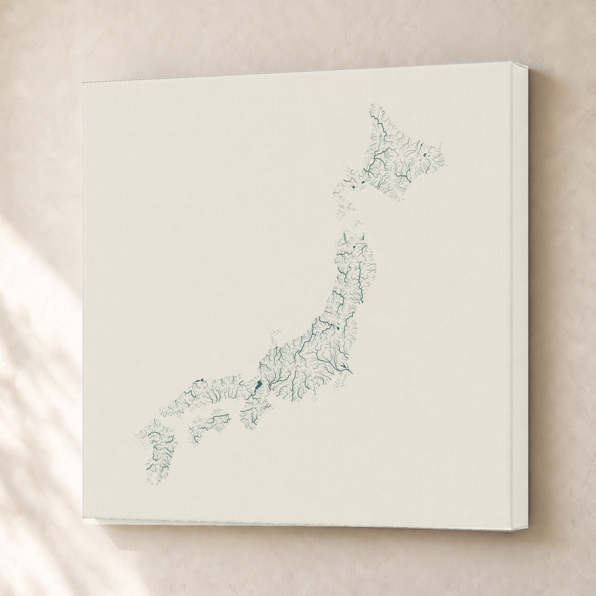 Beautiful Rivers — Japão — Natural e luminosa, Canvas · 50 × 50 cm, Sem margem