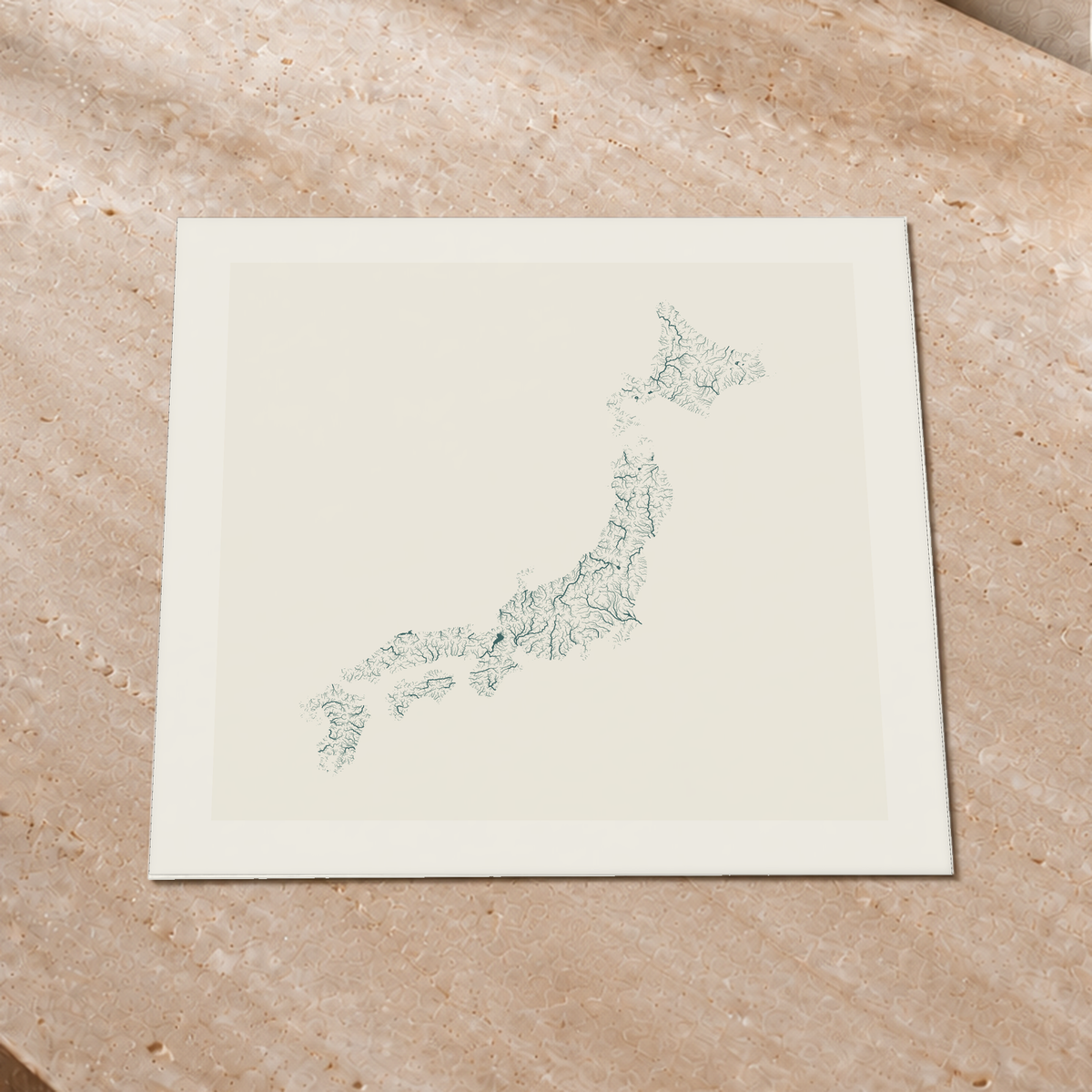 Beautiful Rivers — Japão — Natural e luminosa, Impressão fine art · 50 × 50 cm, Margem branca