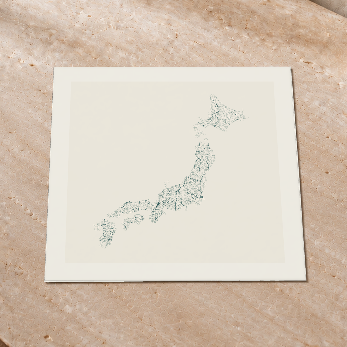 Beautiful Rivers — Japão — Natural e luminosa, Impressão fine art · 76 × 76 cm, Margem branca