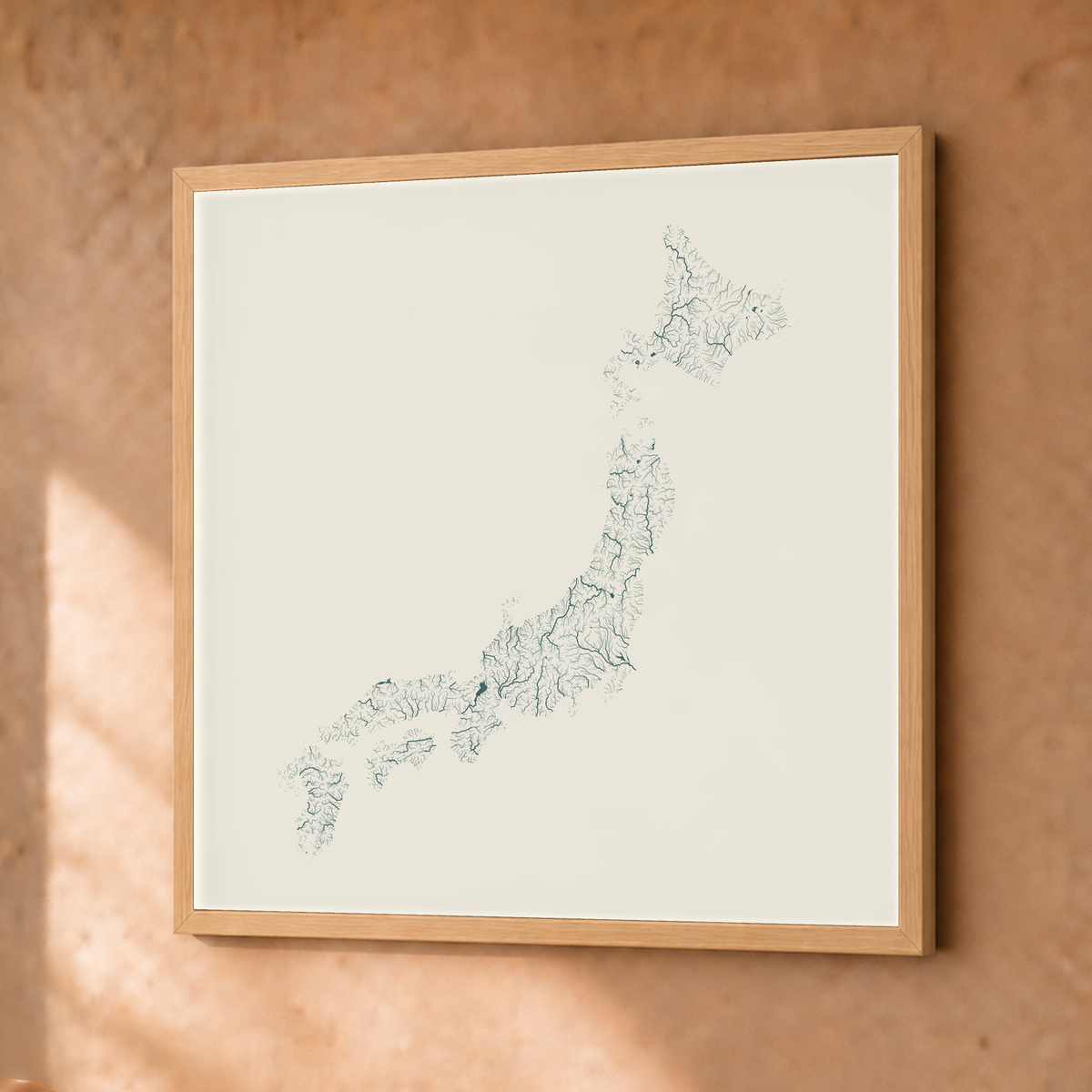 Beautiful Rivers — Japão — Natural e luminosa, Fine art emoldurado · 30 × 30 cm, Natural · Sem margem