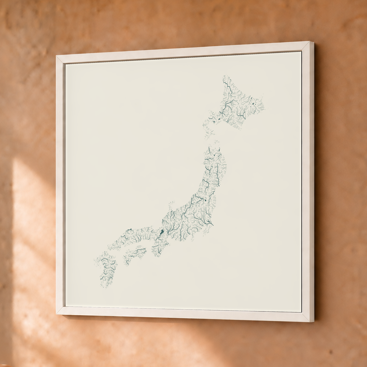 Beautiful Rivers — Japão — Natural e luminosa, Fine art emoldurado · 30 × 30 cm, Branco · Sem margem