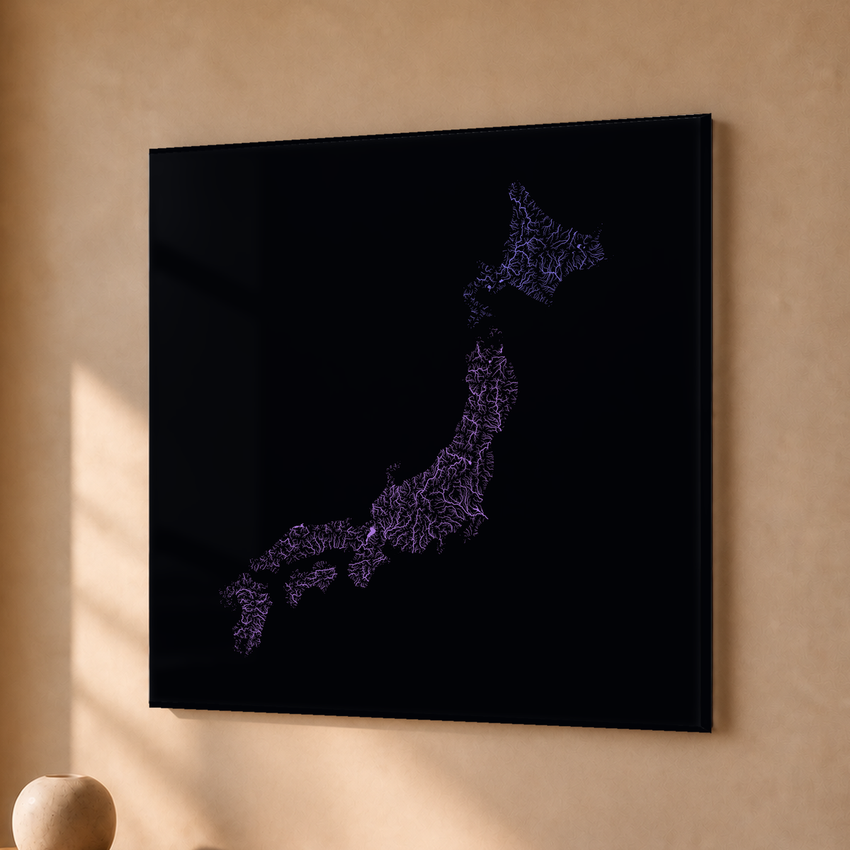 Beautiful Rivers — Japão — Neon por território, Acrílico · 30 × 30 cm, Sem margem