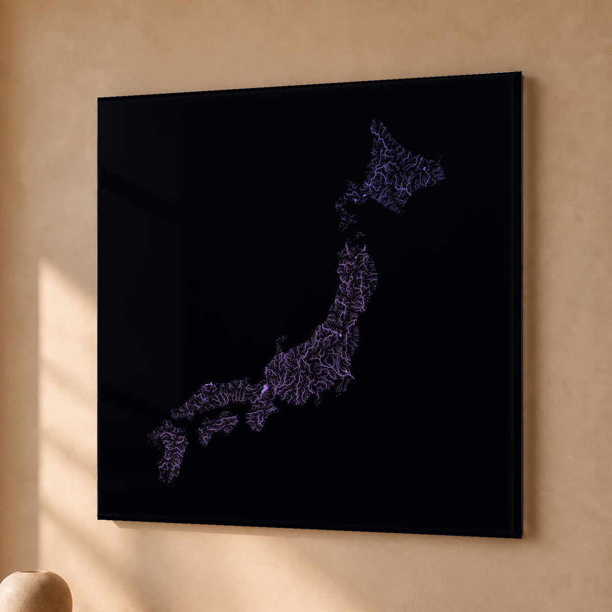 Beautiful Rivers — Japão — Neon por território, Acrílico · 76 × 76 cm, Sem margem
